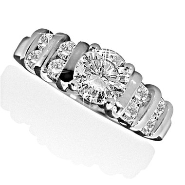 Round Diamond Shoulder Set Designer Ring
