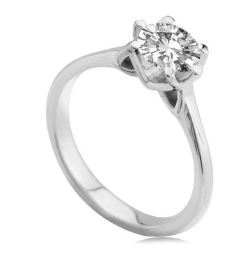 6 Prong Set Round Diamond Designer Ring