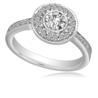 Prong Sholder Set Round Diamond Designer Ring