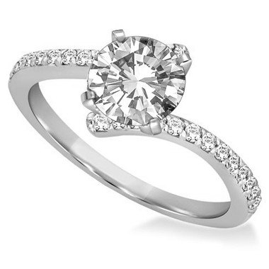 4 prong Sholder set Round Diamond Designer Ring