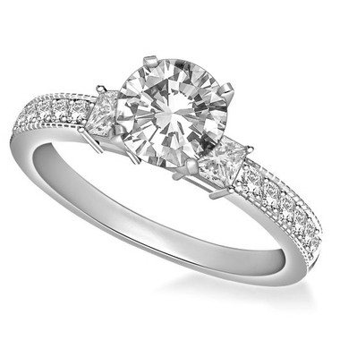 Shoulder Set Princess/Round Diamond Designer Ring