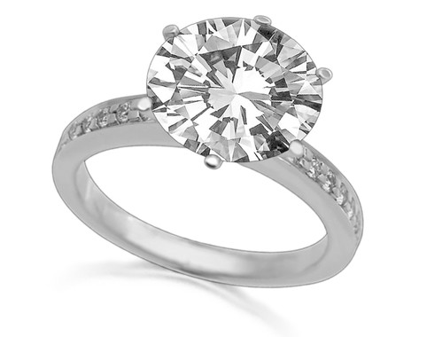6 Claw Round Shoulder Diamond Ring