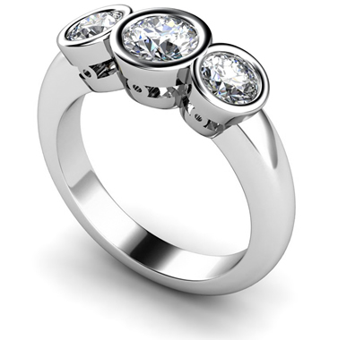  Diamond Round Cut Trilogy Style Ring