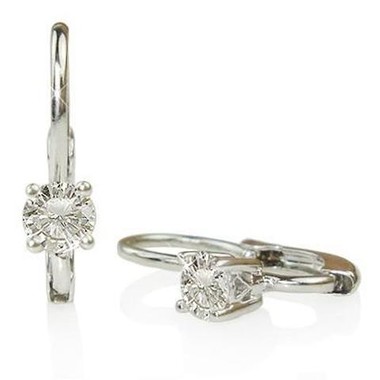 Round Diamond Prong Set Earrings