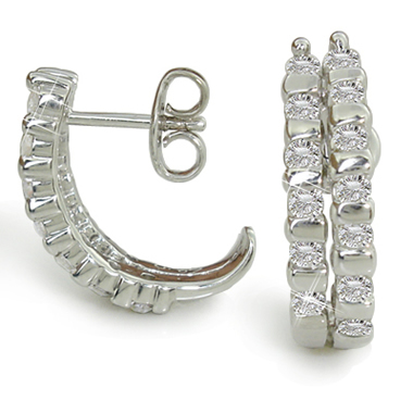 Prong Set Round Diamond                        Hoop & drop Earrings