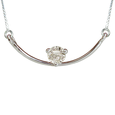 Round Diamond Prong
                        Set Designer Necklace