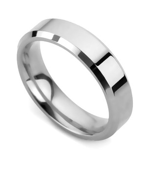 5mm Bevel Edge Court Shape Wedding Designer Ring