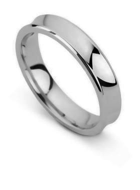 4mm Concave Shape Wedding Designer Ring